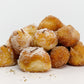 Box of donut holes rolled in cinnamon sugar or chai masala sugar or both